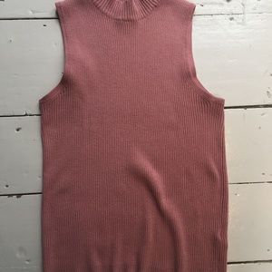 Pink Mockneck Tank Top
